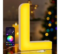 UooEA LED Light Up Letter L - USB Colour Changing Night Light with APP Control, Alphabet Sign for Wall or Table, Gift for Girls, Teens, Mum - Birthday, Christmas, Home Decor