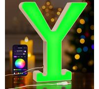 UooEA LED Light Up Letter Y - USB Colour Changing Night Light with APP, Gift for Girls, Teens, Mum, Bedroom Decor, Wall/Table Display, Birthday & Christmas
