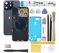 UooFide Rear Back Glass Cover Replacement Compatible with iPhone 15 Pro 6.1-Inches All Carriers +Pre-Installed Plate +Wireless Charging Coil Flex Cable +Flashlight +Microphone +Camera Frame (Blue)