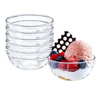 Uooker Small Glass Dipping Bowl, 6 Pcs Round Clear Glass Condiment Pots for Jam, Snack, Spices, Chutney, Creams, Soy, Relish Sauce