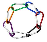 UOOOM 12 pcs Aluminum Carabiner Spring Clip Hook Keyring D-Shaped Key Chain For Fishing Hiking Traveling (Colorful x 12pcs)