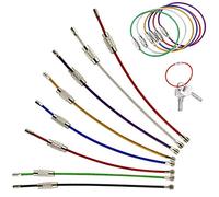UOOOM 20 pcs Stainless Steel Key Ring Steel Wire Key Chain Cable Keyring Twist Barrel Colorful (15cm/20pcs)
