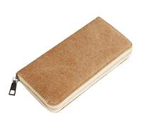 UOOOM Canvas Wallet Mens Women with Zip Coin Pocket Travel Business Handbag Purse Credit Card Holder Bag Cash Organizer Case (Khaki)