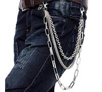 UOOOM Men Fashion Punk Hip-hop Pants Trousers Key Chain Rock Non-mainstream Waist Chain 3 Layers (PK6002)