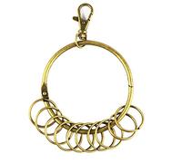 UOOOM Vintage Bronze Tone Large Key Ring Keychain Lobster Clasp with 10 Metal Ring (Style A)