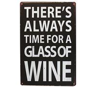 UOOPAI There's Always Time for A Glass of Wine Vintage Metal Sign