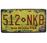 UOOPAI USA New Mexico 512 NKB Vintage Auto License Plate Retro Metal Tin Sign, Embossed Tag, 6" X 12"