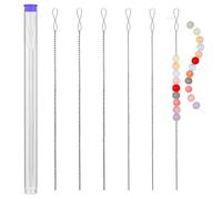 UOOU Beading Needles, 6 Pcs Collapsible Eye Twist Seed Bead Needles, 2 Sizes Twisted Wire Beading Needle for Jewelry Making