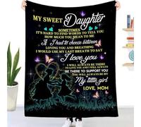 UOOYAA Flannel Blanket for Daughter - Personalised Super Soft Cozy Blanket, Mom & Daughter Christmas & Birthday Gift