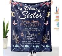 UOOYAA Flannel Throw Blanket, Sisterhood Letter Print, White, 150 x 200cm, Cozy Gift for Sister, Best Friend, or Soul Sister