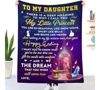 UOOYAA Letter Throw Blanket for Daughter, Fleece Blanket with Positive Encourage Print, 18th Birthday Gift
