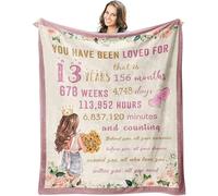 UOOYAA Personalised Blanket Custom with Name Text Soft Blanket for Couch Bed 13th Birthday Decorations for Girls Boys Best Teenage Girl Gifts for 13 Year Old Girls Boys