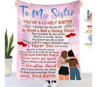 UOOYAA Personalised Sister Gifts - Birthday & Christmas Throw Blanket
