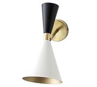 UOPYNE 8.6'' Modern Wall Sconce, Antique E14 Minimalist Style Wall Lamps Lighting, Simplicity White Iron Bedside Wall Lights, for Powder Room Bedroom Bathroom Hallway Entryway Wall Lighting
