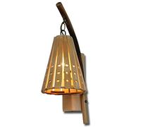 UOPYNE Bamboo Wall Sconce, Vintage Umbrella Shape Farmhouse Wall Mounted Light, Boho Vanity Indoor Wall Lamp Fixtures for Living Room Bedside Bedroom Hall Bathroom Hallway Restaurant Study Room