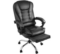 UOPYNE Black High Back Leather Office Chair Ergonomic Executive Computer Desk Chair with Adjustable Tilt Comfortable Swivel Task Seat for Work Study Home Gaming Room