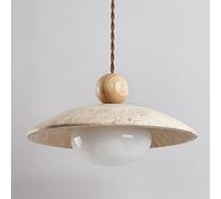 UOPYNE E27 Yellow Hole Stone Pendant Lights, Japanese Simple Rustic Chandelier, with Glass Shade, for Restaurant Bar Living Room Bedroom Island Kitchen Industrial Hanging Lights (Color : B)