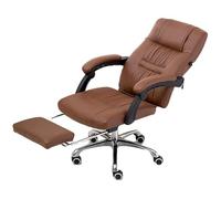 UOPYNE Extra Padded High Back Executive Office Chair Faux Leather Reclining with Footrest Massage and Adjustable Height for Comfort(Marrone)