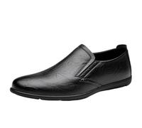 UOPYNE Men Prom Shoes Faux Leather Working Party Solid Color Comfortable Flexible Anti-Slip Prom Slip-on(Negro,7 UK)