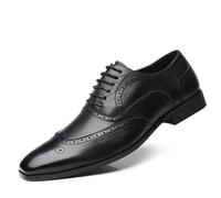 UOPYNE Mens Uniform Oxford Shoes Vegan Leather Lace Up Brogue Non Slip Business Formal Comfortable Professional(Negro,11 UK)