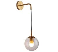 UOPYNE Modern Gold Hanging Wire Wall Sconces, Creative Globe Globe Shape Wall Lights, Indoor Bathroom Vanity Glass Wall Lamp, Farmhouse Wall Lighting for Bedroom Bedside Bathroom Living Room Basement