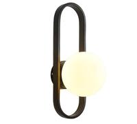 UOPYNE Modern Gold Wall Sconce Creative Minimalist Oval Wall Lights Japanese Metal Wall Lights with Glass Lampshade, for Living Room Dining Room Aisle Wall Decorative Art Bedroom Bedside
