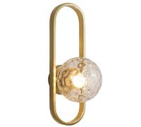 UOPYNE Modern Gold Wall Sconce Creative Minimalist Oval Wall Lights Japanese Metal Wall Lights with Glass Lampshade, for Living Room Dining Room Aisle Wall Decorative Art Bedroom Bedside