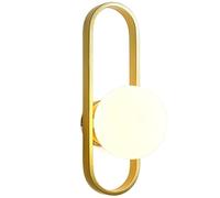 UOPYNE Modern Gold Wall Sconce Creative Minimalist Oval Wall Lights Japanese Metal Wall Lights with Glass Lampshade, for Living Room Dining Room Aisle Wall Decorative Art Bedroom Bedside