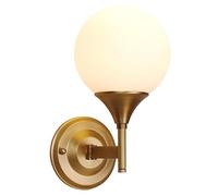 UOPYNE Modern Minimalist Wall Sconce Creative Globe Metal Wall Lights Bathroom Vanity Wall Lamp with Glass Lampshade, Decorative Wall Lighting for Bedroom Bedside Bathroom Living Room Basement