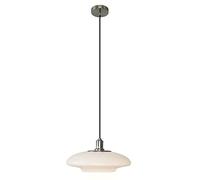 UOPYNE Nordic White Glass Pendant Light, E27 Metal Ceiling Hanging Lamp, Denmark Art Home Lighting Decor Suspension Lamps Fixture for Bedroom Balcony Bathroom Dining Table Chandelier