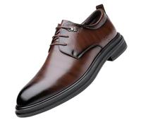 UOPYNE Outdoor Men Dress Oxford Shoes Vegan Leather Lace Up Breathable Anti-Slip Slip Resistant Rubber Sole Business(Marrone,8 UK)
