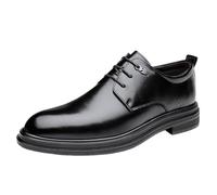 UOPYNE Outdoor Men Dress Oxford Shoes Vegan Leather Lace Up Breathable Anti-Slip Slip Resistant Rubber Sole Business(Negro,6 UK)