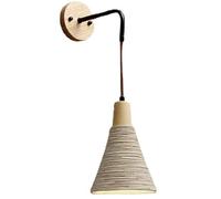 UOPYNE Vintage Cement Lampshade Wall Sconce, Japanese Wabi-sabi Style Wall Light, Creative Tapered Wall Mount Lamp with Adjustable Hanging Wire, for Bedroom Living Room Hallway Corridor Kitchen