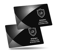 UoQo 2 Pack RFID/NFC Anti-Theft Blocking Card, Credit Card Protector Wallet Protector for Credit/Debit Cards ID Cards Passport etc, Contactless Card Mens Wallets Premium Anti-Fraud RFID Card