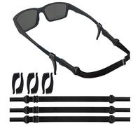 UoQo 3Pcs Adjustable Glasses Strap, Non-Slip Sports Glasses Holder Elastic Silicone Sunglasses Strap No Tail Sunglasses Holder Neck Lanyard Cord Eyewear Retainer for Men Women Teenagers