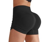 UoQo Gym Shorts for Women Booty Shorts with Scrunch Butt Black Women's Activewear Impact High Waisted Tummy Control Hot Bums Short Pants for Sports Workout Yoga Cycling Running