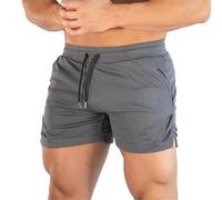 UoQo Men's Sports Gym Shorts Quick Dry Breathable Running Shorts with Pockets Lightweight Mens Athletic Short for Outdoor Training Sports Gym (UK, Alpha, XXL, Regular, Regular, Grey)