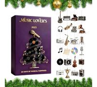 Uoqpty 2025 Christmas Advent for Music Lovers,2D Acrylic Decorations 24 Days - Musical Elements Countdown Ornament | for Home Christmas Tree Car Rearview Mirror Wall Window Music Lovers Vacation
