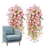 Uoqpty Artificial Petunias - 2X Fake Petunias Silk Flowers | Everlasting UV Resistant Weatherproof Simulated Colorful Plants For Planter Walkway Patio Garden Porch