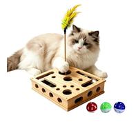 Uoqpty Cat Nail File Toy | Fun Wood Interactive Scratching Puzzle with Balls,Stimulating Cat Toys,for Home Indoor Outdoor Play Hunting Simulation Mental Stimulation