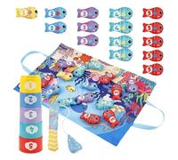 Uoqpty Color Sorting Game | Fabric Color Matching Toy Counting Learning,Cognitive Development Game Fishing Play for 0-36 Month Girls Boys Classification