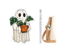 Uoqpty Cute Ghost Decor | Halloween Tree Decorations Cute Reading Ghost,2D Acrylic Sign Home Decor Bag Charm for Window Wall Balcony Holiday Car Party Indoor Outdoor Backpack