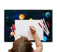 Uoqpty Desk Cover Mat,Cartoon Space Dinosaurs World Map Pattern Desk Cover - Student School Organizer Desk Decor, Table Protector Waterproof Mousepads for Home, School, Studio