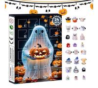 Uoqpty Halloween Spooky Countdown | 24 Days Ghost Figures Halloween Calendar | Small Figurines Decorative for Teens Desk Living Room Bedroom Fireplace Window Cabinet Bookshelf