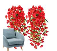 Uoqpty Petunias Artificial Flowers Realistic 2 Pieces Faux Flowers | UV Resistant No Fade Petunia for Outside Patio Garden Yard Backyard Balcony Indoor Wedding Party