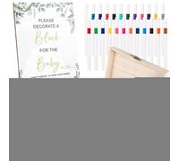 Uoqpty Shower Blocks Set,Funny Keepsake with 24 Markers - Shower Blocks to Decorate | for 100-Day Celebration Gender Reveal Party Tabletop Living Room