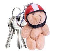 Uoqpty Small Stuffed Bear Keychain | Bear Wearing Motorcycle Hat Plush Keychain Toys | Furry Backpack Accessory, Doll Pendant for Girls Women