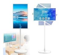 UORDBY 4K Smart Portable TV, Rotatable TV Tablet,Rolling Touch Screen Monitor on Wheels with 13MP Webcam, Wireless Casting 8+128GB, for Home Entertainment 21.5inches