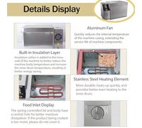 UORDBY Automatic Timing Coffee Roasters,Stainless Steel Electric Heating Roasting Machine,Constant Temperature Sensor Probe - for Baking Coffee,Chestnut,Grain,Home Use 10Type-110V