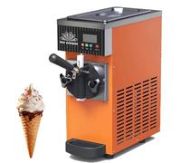 UORDBY Commercial Soft Ice Cream Machine, 4.5-8kg/H Output with LED Display and Automatic Cleaning Function,for Restaurants, Shops, Snacks Orange